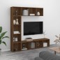 vidaXL Set de estantería/mueble TV 3 pzas roble marrón 180x30x180 cm vidaXL Set de estantería/mueble TV 3 pzas roble marrón 180x30x180 cm