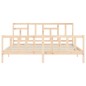 vidaXL Estructura de cama de matrimonio con cabecero madera maciza vidaXL Estructura de cama de matrimonio con cabecero madera maciza