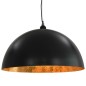 vidaXL Lámparas de techo 2 uds semiesféricas negro y dorado 50 cm E27 vidaXL Lámparas de techo 2 uds semiesféricas negro y dorado 50 cm E27