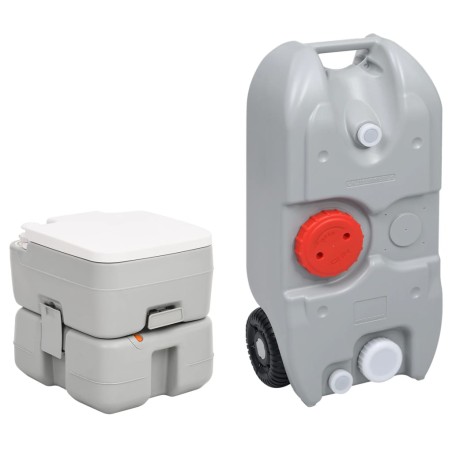 vidaXL Juego de inodoro portátil y tanque de agua para camping