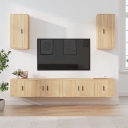 vidaXL Set de muebles para TV 6 pzas madera contrachapada roble sonoma