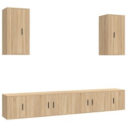 vidaXL Set de muebles para TV 6 pzas madera contrachapada roble sonoma