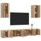 vidaXL Set de muebles para TV 6 pzas madera contrachapada roble sonoma vidaXL Set de muebles para TV 6 pzas madera contrachapada roble sonoma