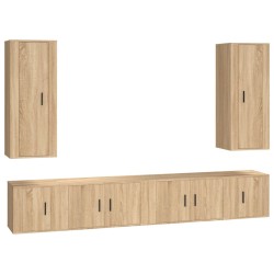 vidaXL Set de muebles para TV 6 pzas madera contrachapada roble sonoma