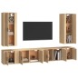 vidaXL Set de muebles para TV 6 pzas madera contrachapada roble sonoma