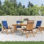 vidaXL Sillas de jardín reclinables y cojines 4 uds madera maciza teca vidaXL Sillas de jardín reclinables y cojines 4 uds madera maciza teca