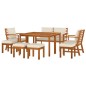 vidaXL Juego comedor jardín con cojines 9 piezas madera maciza acacia vidaXL Juego comedor jardín con cojines 9 piezas madera maciza acacia