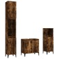 vidaXL Set de muebles baño 3 pzas madera contrachapada roble ahumado