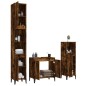 vidaXL Set de muebles baño 3 pzas madera contrachapada roble ahumado