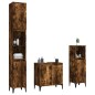 vidaXL Set de muebles baño 3 pzas madera contrachapada roble ahumado