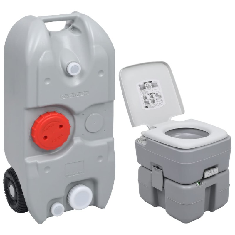vidaXL Juego de inodoro portátil y tanque de agua para camping vidaXL Juego de inodoro portátil y tanque de agua para camping