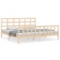 vidaXL Estructura de cama de matrimonio con cabecero madera maciza vidaXL Estructura de cama de matrimonio con cabecero madera maciza