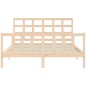 vidaXL Estructura de cama de matrimonio con cabecero madera maciza vidaXL Estructura de cama de matrimonio con cabecero madera maciza