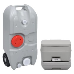 vidaXL Juego de inodoro portátil y tanque de agua para camping