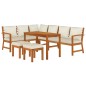 vidaXL Juego comedor jardín y cojines 7 piezas madera maciza acacia