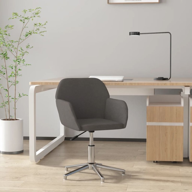 vidaXL Silla de oficina giratoria tela gris oscuro vidaXL Silla de oficina giratoria tela gris oscuro