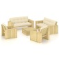 vidaXL Set muebles de jardín y cojines 5 pzas madera pino impregnada vidaXL Set muebles de jardín y cojines 5 pzas madera pino impregnada