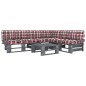 vidaXL Muebles de palets 4 pzas y cojines madera pino impregnada gris vidaXL Muebles de palets 4 pzas y cojines madera pino impregnada gris