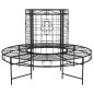 vidaXL Banco de jardín redondo de acero negro Ø137 cm vidaXL Banco de jardín redondo de acero negro Ø137 cm