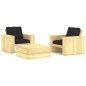 vidaXL Set muebles de jardín y cojines 3 pzas madera pino impregnada vidaXL Set muebles de jardín y cojines 3 pzas madera pino impregnada