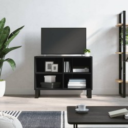 vidaXL Mueble de TV madera de ingeniería negro 69,5x30x50 cm