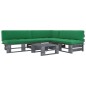 vidaXL Muebles de palets 4 pzas y cojines madera pino impregnada gris vidaXL Muebles de palets 4 pzas y cojines madera pino impregnada gris