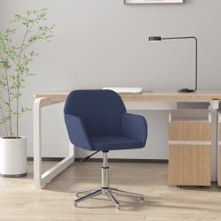 vidaXL Silla de oficina giratoria de tela azul