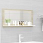 vidaXL Espejo de baño madera contrachapada blanco roble 80x10,5x37 cm vidaXL Espejo de baño madera contrachapada blanco roble 80x10,5x37 cm