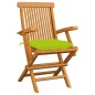 vidaXL Sillas de jardín 6 uds madera teca con cojines verde brillante vidaXL Sillas de jardín 6 uds madera teca con cojines verde brillante