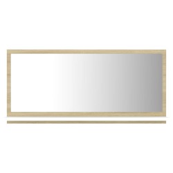 vidaXL Espejo de baño madera contrachapada blanco roble 80x10,5x37 cm