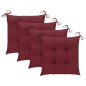vidaXL Sillas de jardín 3 uds madera teca con cojines rojo tinto vidaXL Sillas de jardín 3 uds madera teca con cojines rojo tinto