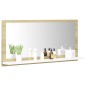 vidaXL Espejo de baño madera contrachapada blanco roble 80x10,5x37 cm vidaXL Espejo de baño madera contrachapada blanco roble 80x10,5x37 cm