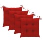 vidaXL Sillas de jardín 4 uds madera maciza de teca con cojines rojos vidaXL Sillas de jardín 4 uds madera maciza de teca con cojines rojos