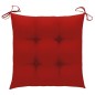 vidaXL Sillas de jardín 4 uds madera maciza de teca con cojines rojos vidaXL Sillas de jardín 4 uds madera maciza de teca con cojines rojos