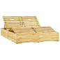 vidaXL Tumbona doble y cojines madera pino impregnada verde