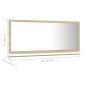 vidaXL Espejo de baño madera contrachapada blanco roble 80x10,5x37 cm vidaXL Espejo de baño madera contrachapada blanco roble 80x10,5x37 cm