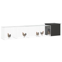 vidaXL Jaula de gallinas acero galvanizado antracita 500x91x100 cm