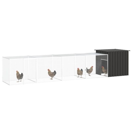 vidaXL Jaula de gallinas acero galvanizado antracita 500x91x100 cm