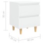 vidaXL Mesita de noche patas madera pino blanco con brillo 40x35x50cm vidaXL Mesita de noche patas madera pino blanco con brillo 40x35x50cm