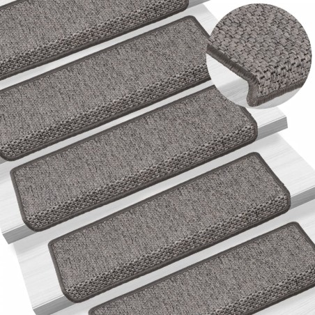 vidaXL Alfombrilla autoadhesiva escalera 15 uds gris y beige 65x21x4cm