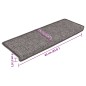 vidaXL Alfombrilla autoadhesiva escalera 15 uds gris y beige 65x21x4cm