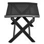 vidaXL Reposapies plegable aluminio y textileno negro vidaXL Reposapies plegable aluminio y textileno negro