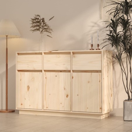 vidaXL Aparador de madera maciza de pino 110x34x75 cm