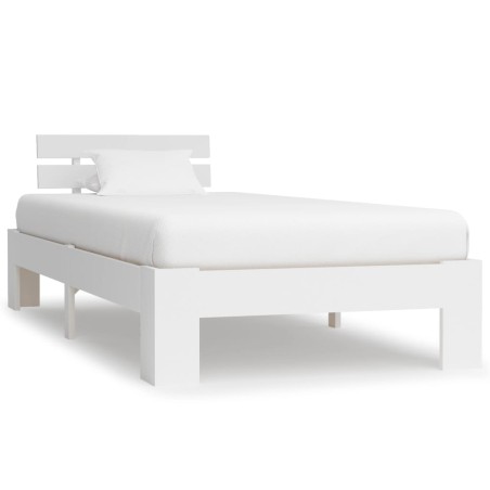 vidaXL Estructura de cama de madera maciza de pino blanco 90x200 cm