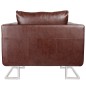 vidaXL Sillón con patas cromadas y cuero artificial marrón vidaXL Sillón con patas cromadas y cuero artificial marrón