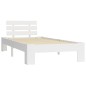 vidaXL Estructura de cama de madera maciza de pino blanco 90x200 cm