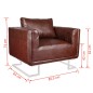 vidaXL Sillón con patas cromadas y cuero artificial marrón vidaXL Sillón con patas cromadas y cuero artificial marrón