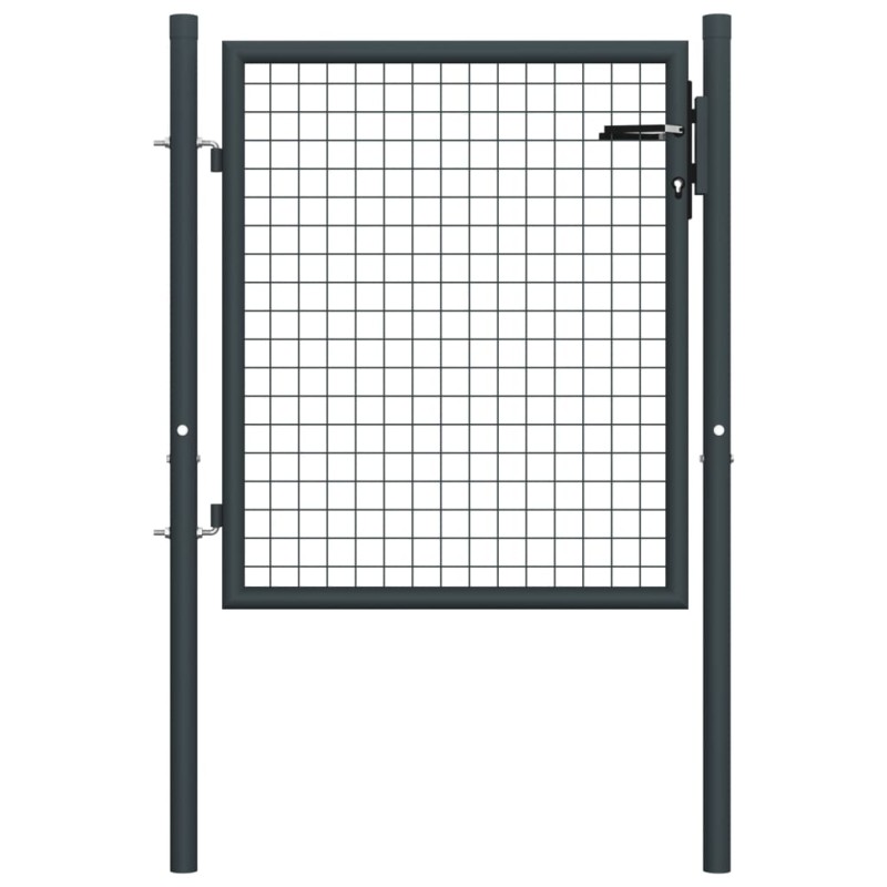 vidaXL Puerta de malla de jardín acero galvanizado gris 100x125 cm vidaXL Puerta de malla de jardín acero galvanizado gris 100x125 cm