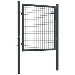 vidaXL Puerta de malla de jardín acero galvanizado gris 100x125 cm