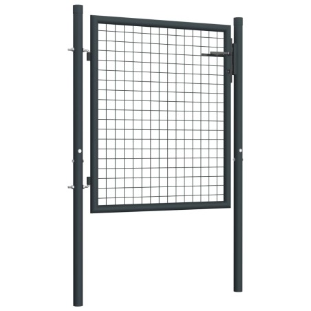 vidaXL Puerta de malla de jardín acero galvanizado gris 100x125 cm